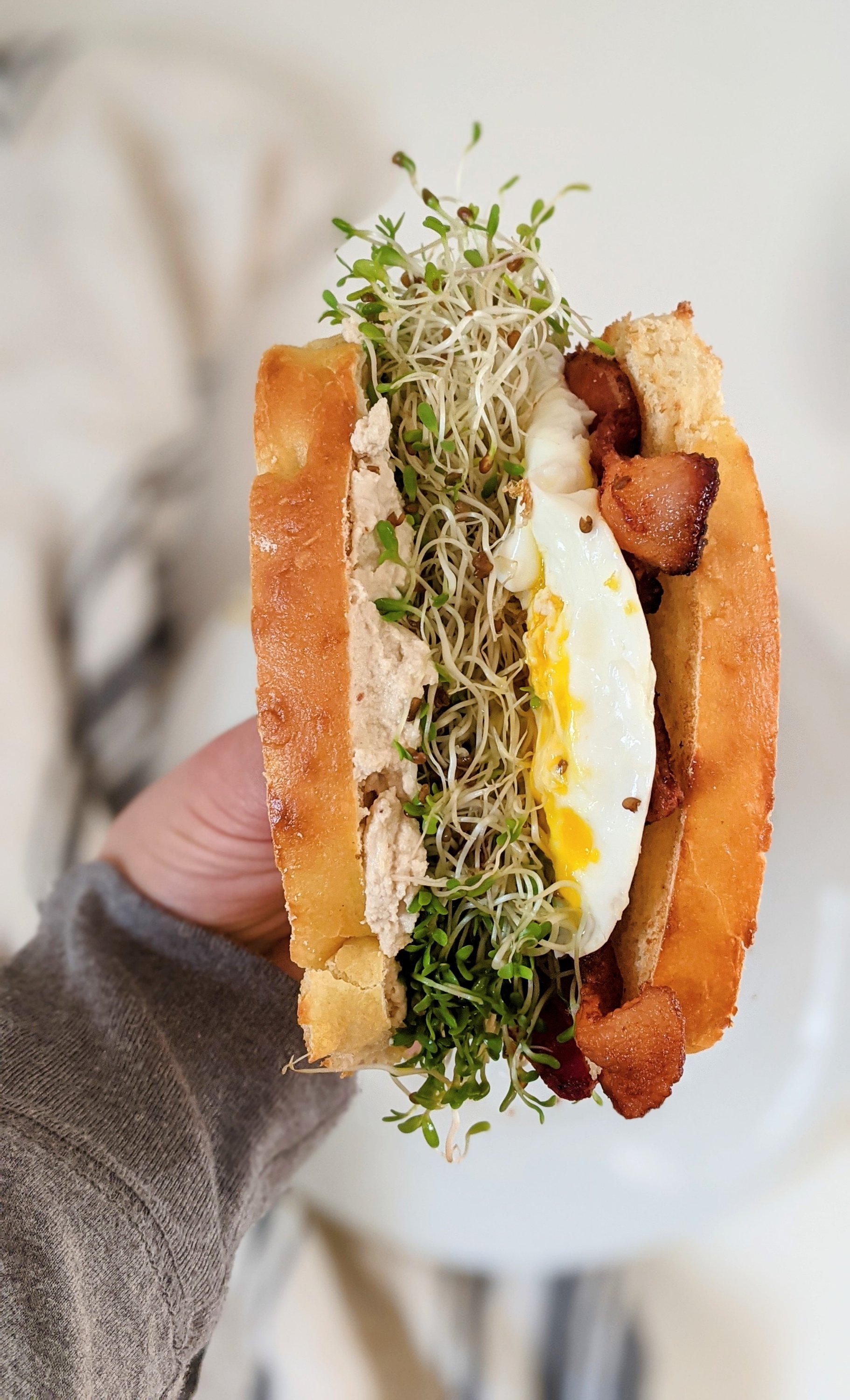 Ham, Egg & Sprouts Breakfast Sandwich