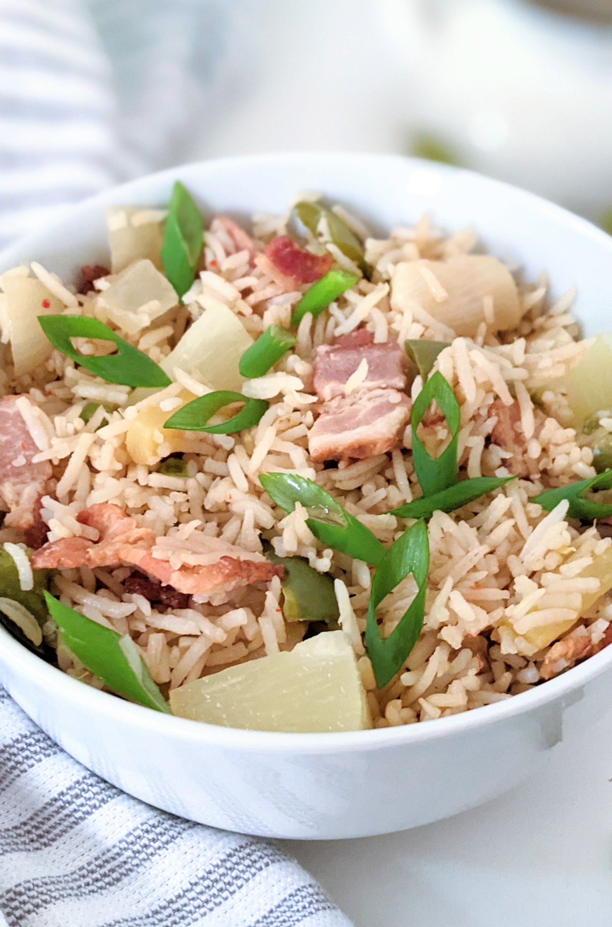 fried rice with bacon and pineapple recipe gluten free fried rice at home easy pineapple bacon fried rice for dinner or a quick lunch with leftover bacon recipes