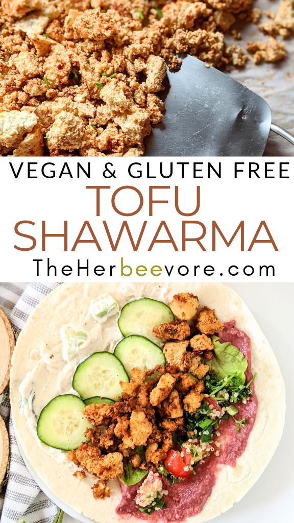 tofu shawarms recipe vegan gluten free plant based healthy tofu pita wrap lunch or dinner recipe middle eastern tofu recipes high protein vegan lunches healthy
