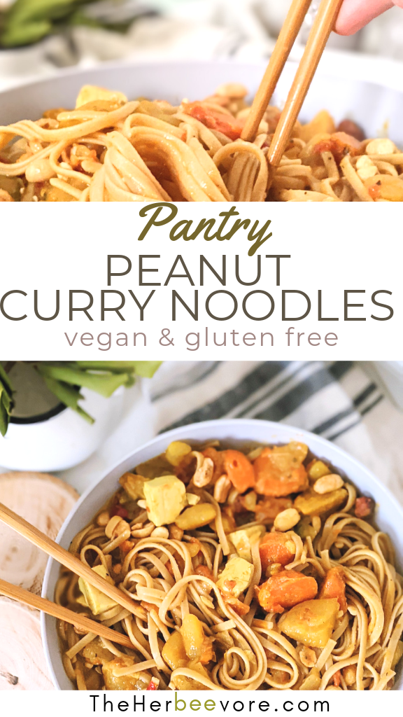 pantry peanut noodles vegan gluten free peanut butter curry noodles peanut pasta with curry sauce recipe healthy peanut butter noodles