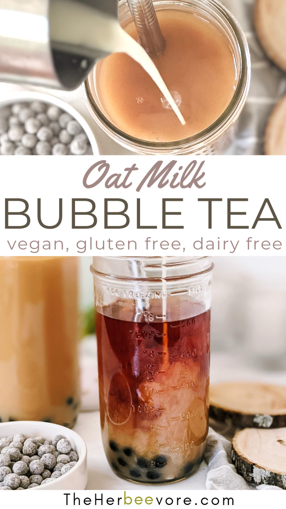 oat milk boba tea recipe vegan gluten free dairy free boba tea recipe no milk bubble tea healthy low calorie oat milk tea