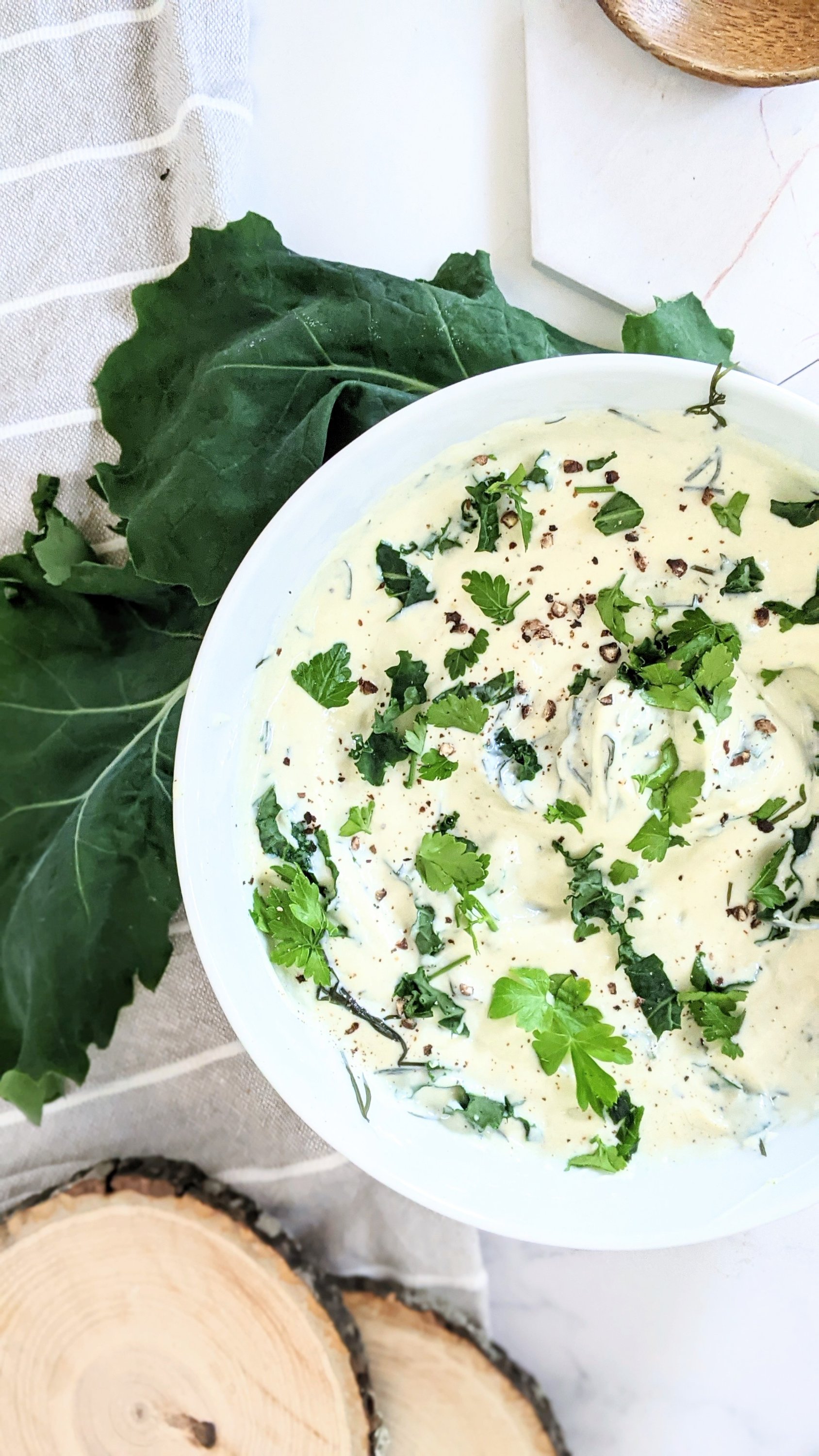 vegan kale dipi creamy kale sauce recipe with greek yogurt tzatziki with kale gluten free vegetarian high protein kale dip