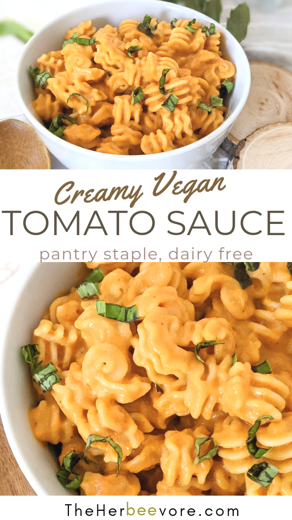 creamy vegan tomato sauce recipe healthy gluten free plant based roasted tomato sauce pasta recipe dairy free nut free no cashews creamy pasta sauce