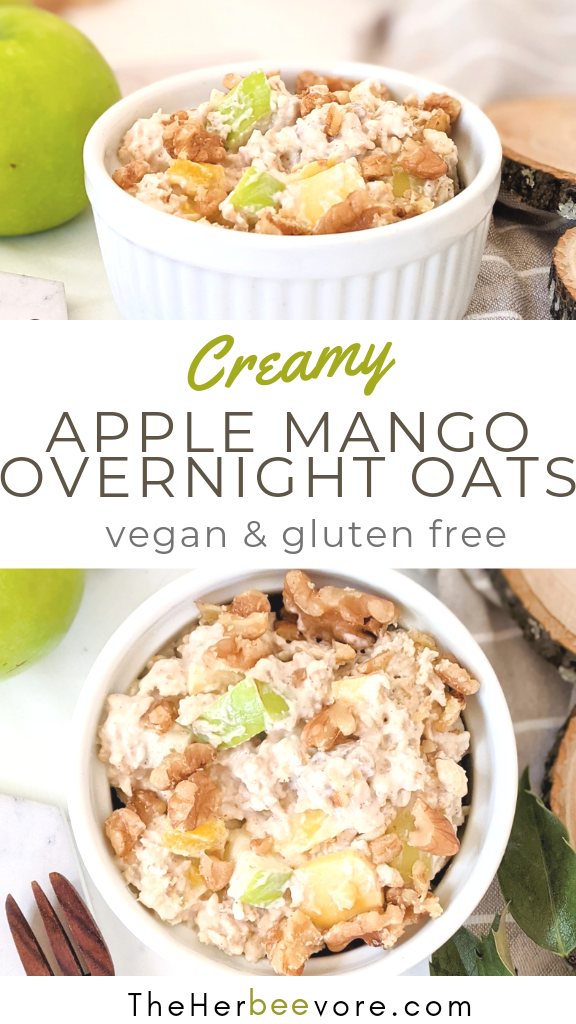 creamy apple mango overnight oats recipe vegan dairy free no cook breakfast recipes healthy whole foods plant based oats recipes