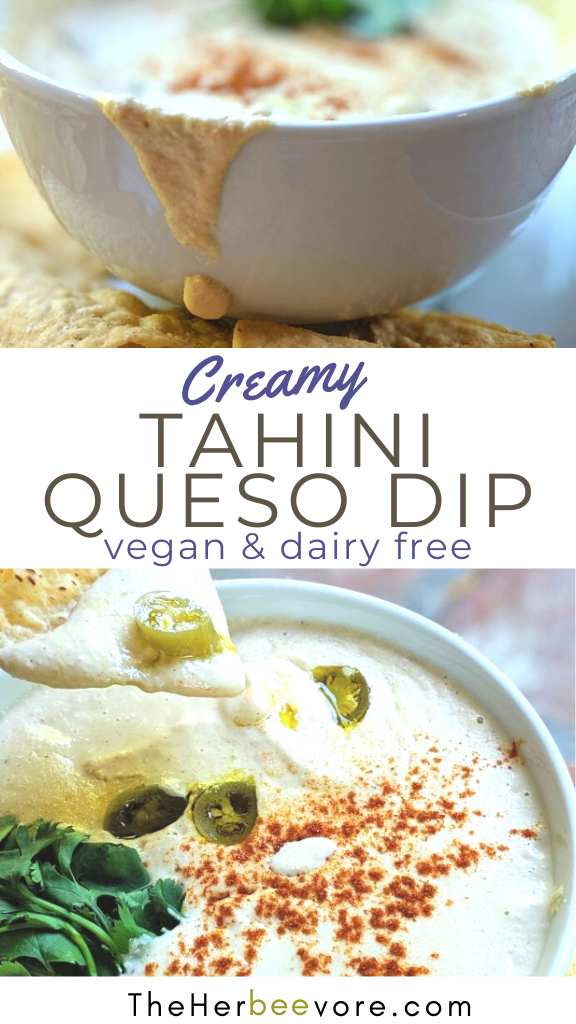 creamy vegan white queso with tahini recipe dairy free queso dip healthy plant based queso