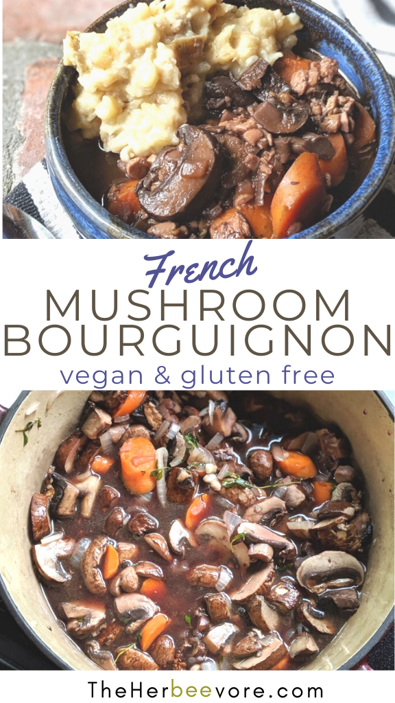 french mushroom bourgoignon recipe gluten free no roux bourguignon with mushrooms vegan vegetarian plant based french stew recipe