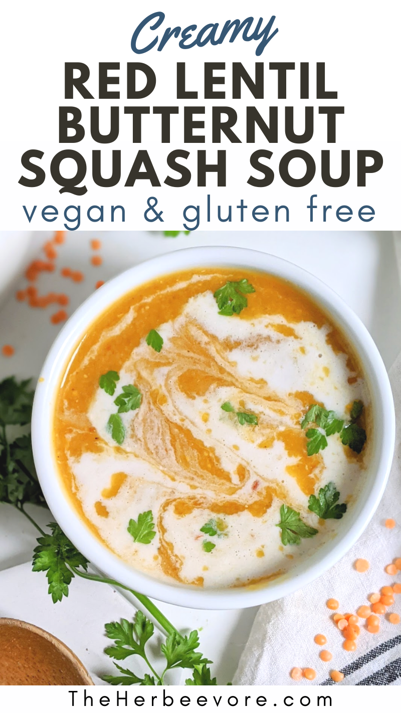 vegan butternut squash soup recipe lentils healthy plant based meal prep for fall ideas with butter nut squash healthy soups for autumn recipes vegetarian meatless soups for fall