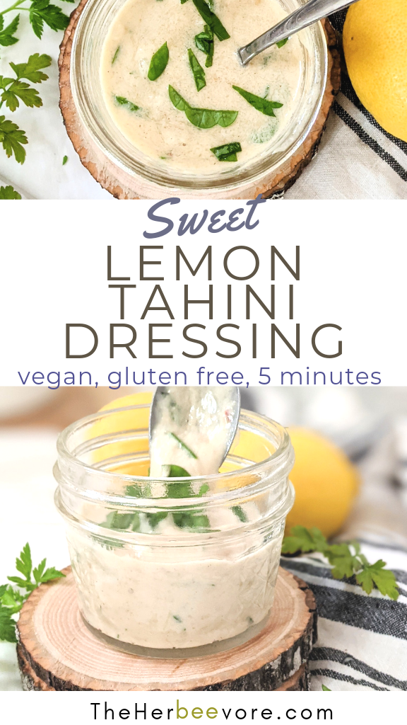 creamy lemon tahini dressing nut free vegan salad dressing with garlic lemon tahini and fresh herbs for roasted root vegetables buddha bowl dressing vegetarian