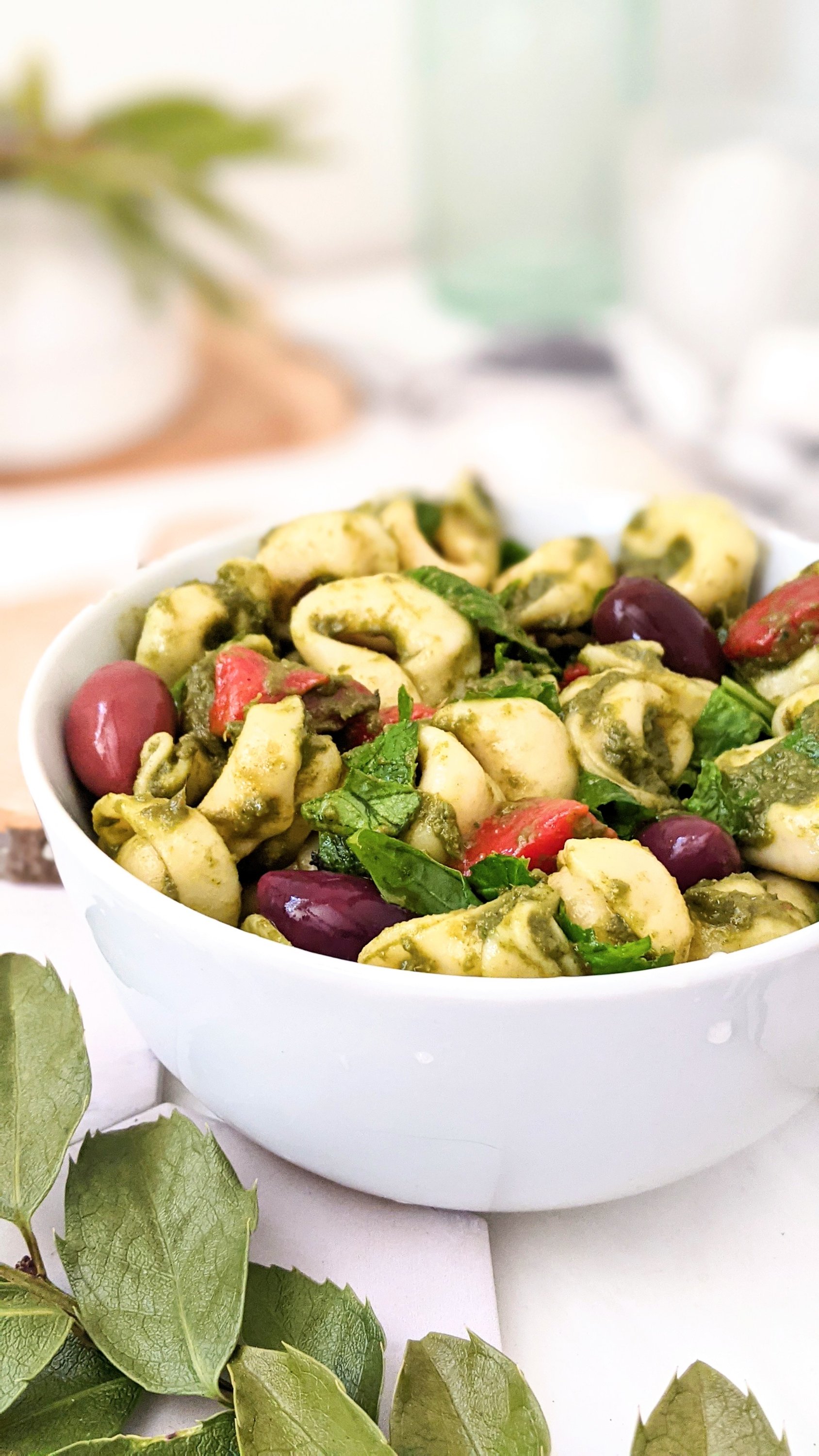 meatless tortellini salad with pesto dressing healthy vegetarian summer side salads entertaining recipes in half hour pasta salad recipes healthy basil dressing