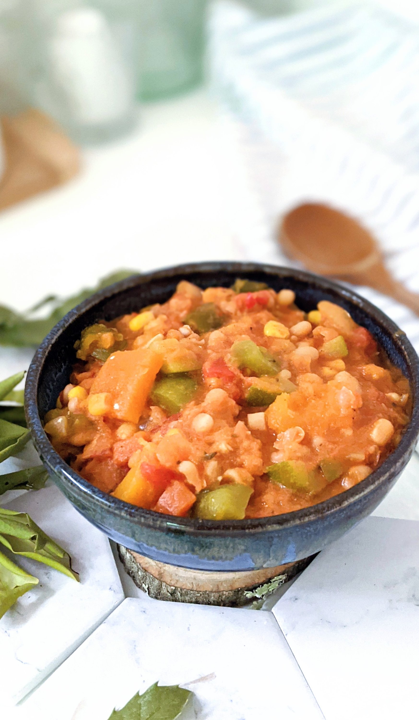 gluten free three sisters stew recipe vegan dairy free creamy summer stew recipes healthy plant based summer dinner ideas with garden tomatoes and beans and corn and squash