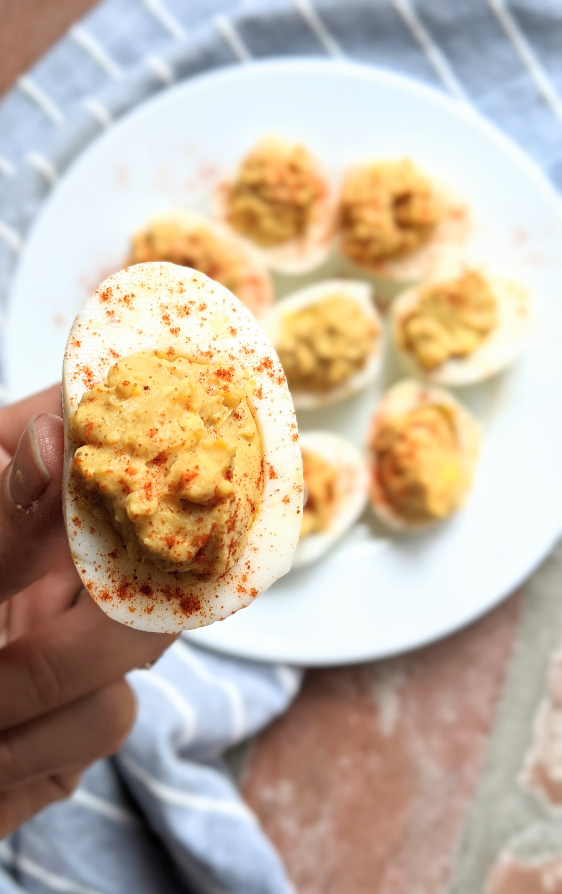 vegetarian bbq deviled eggs recipe with smoked paprika dill relish paleo bbq sauce and whole grain dijon mustard healthy vegetarian protein recipes for summer appetizers for parties bbqs