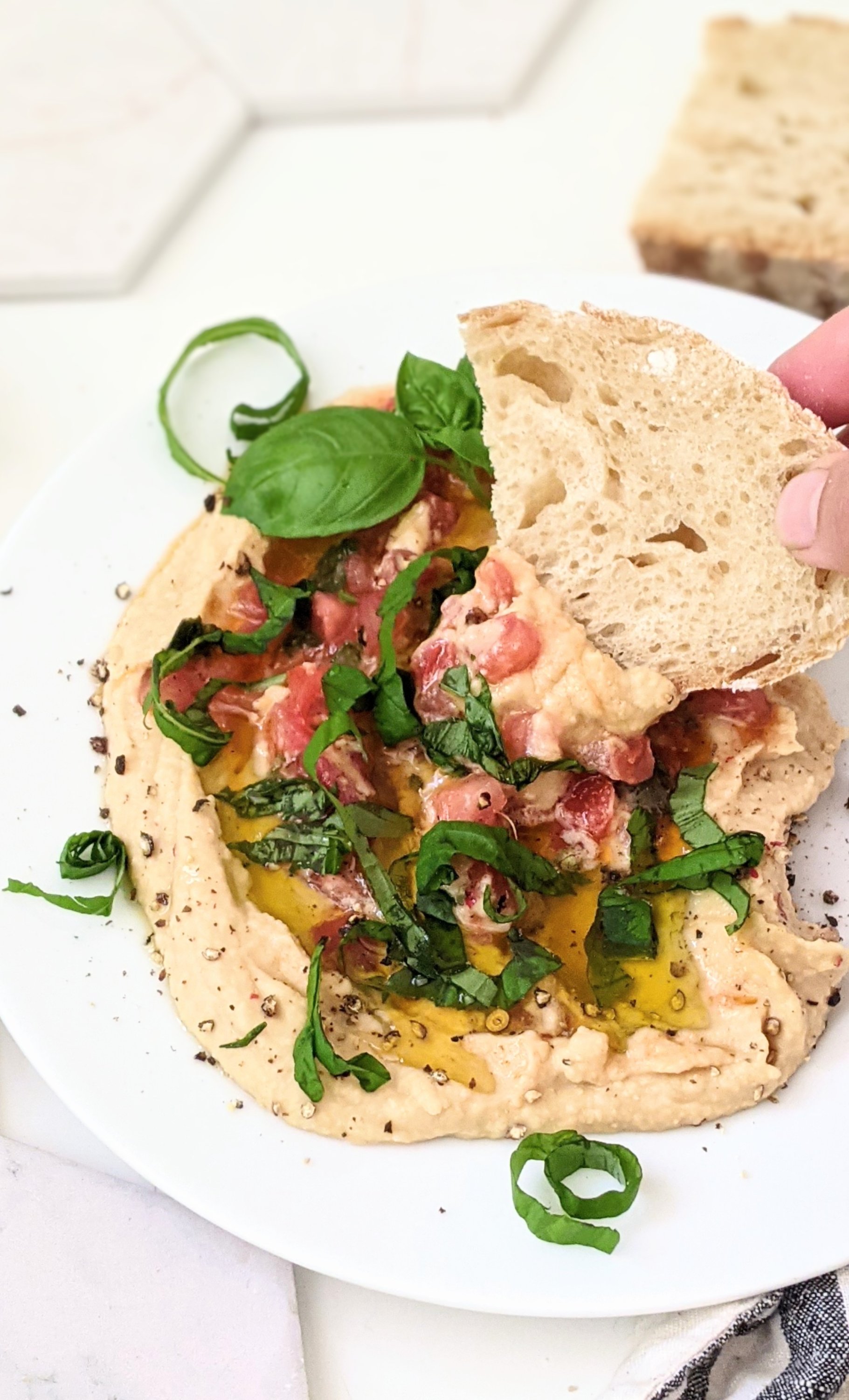 easy gluten free humus with bruschetta recipe vegan no cook sides bbq summer recipes without cooking appetizers healthy food easy party dip plant based