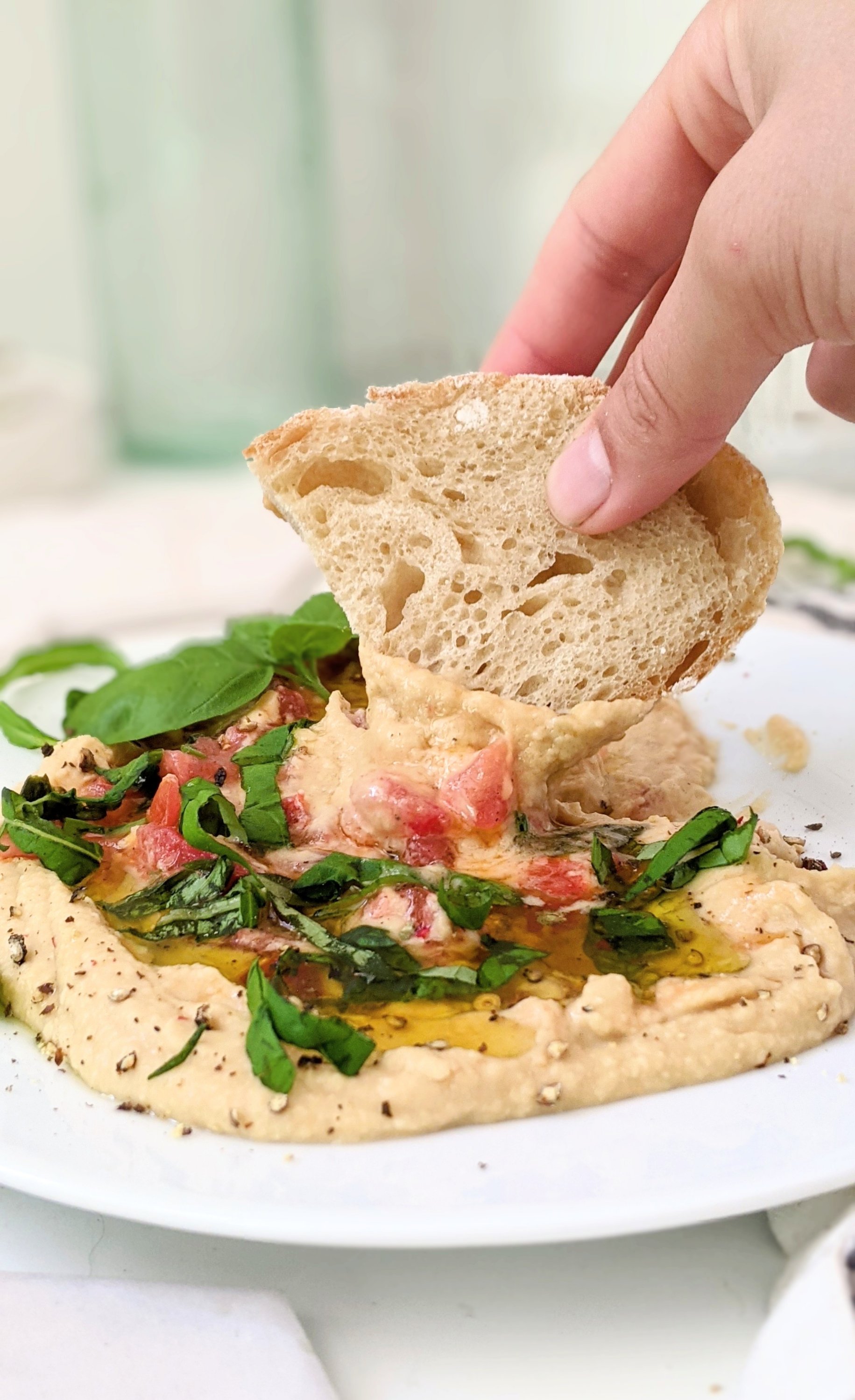 gluten free bruschetta hummus recipe no cook vegan appetizers for summer side dishes without cooking easy canned chickpea side dishes simple vegetarian no cook dips