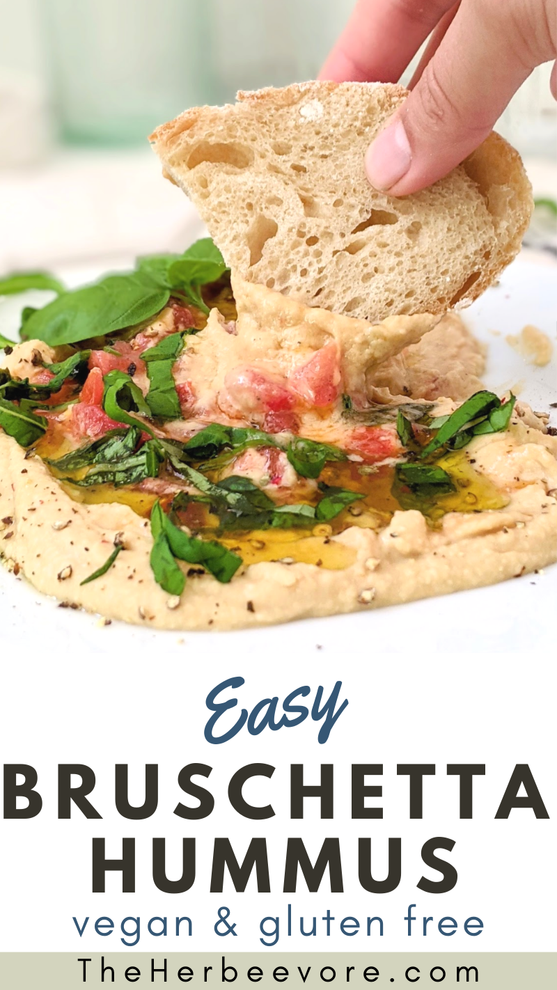 vegan bruschetta hummus recipe no cook tomato bruschetta hummus with bruschetta recipe gluten free vegetarian no cook appetizer recipes healthy homemade no cook side dishes with tomatoes