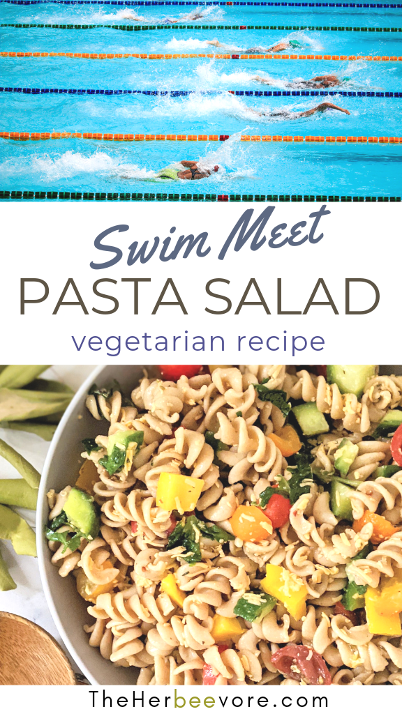 swim meet pasta salad recipe classic swim team pasta salad recipe to serve at swim meets matches or swim races vegetarian and gluten free option