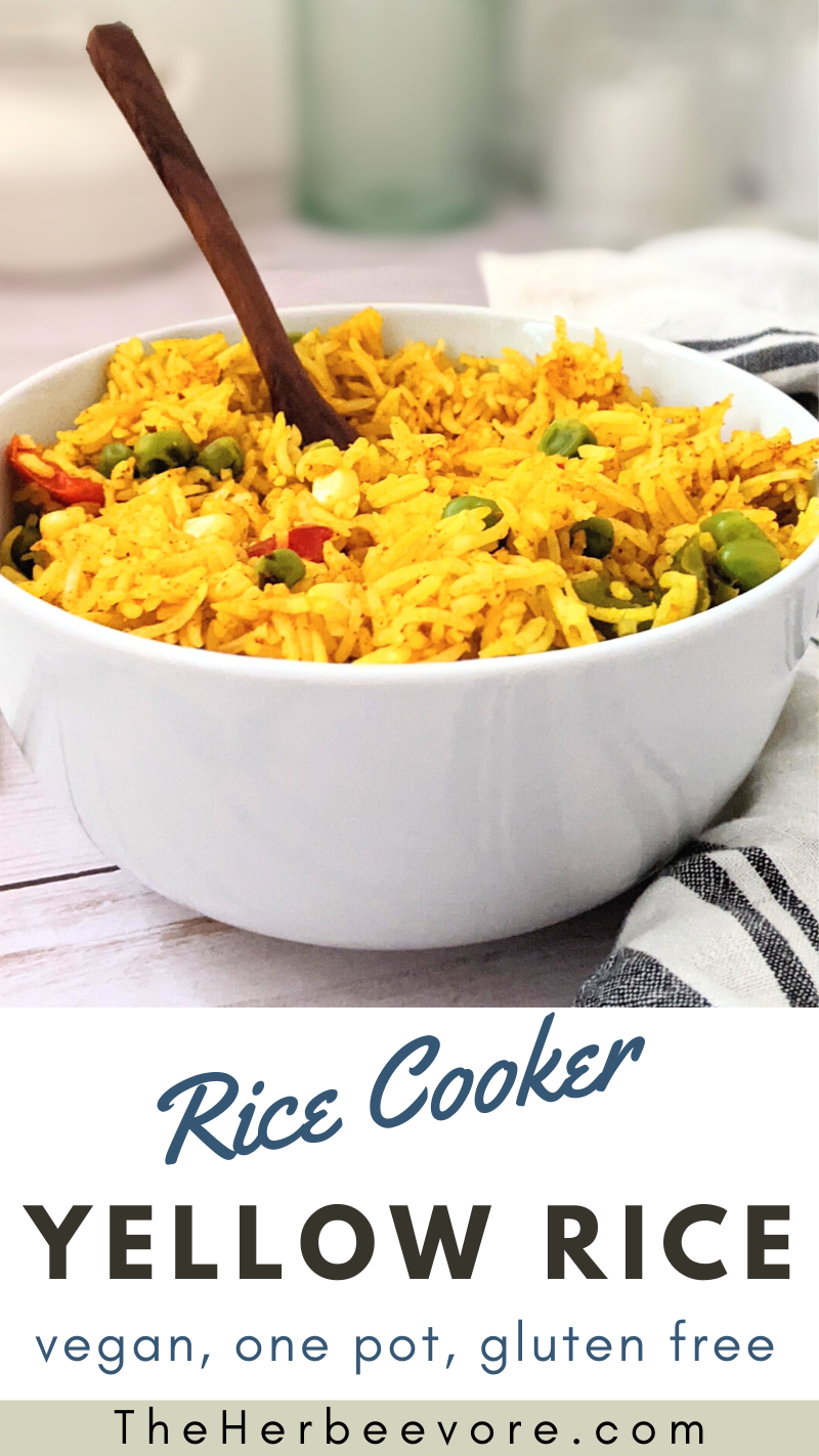 vegan and gluten free yellow rice in the rice cooker turmeric rice pilaf recipe plant based healthy side dishes with turmeric rice recipes veggie rice pilaf in the rice cooker one pot recipes