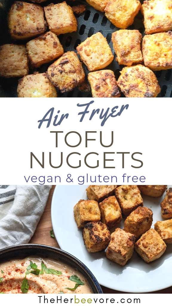 airfryer tofu nuggets recipe vegan gluten free plant based high protein recipes for kids and adults healthy low calorie tofu recipes air fried tofu
