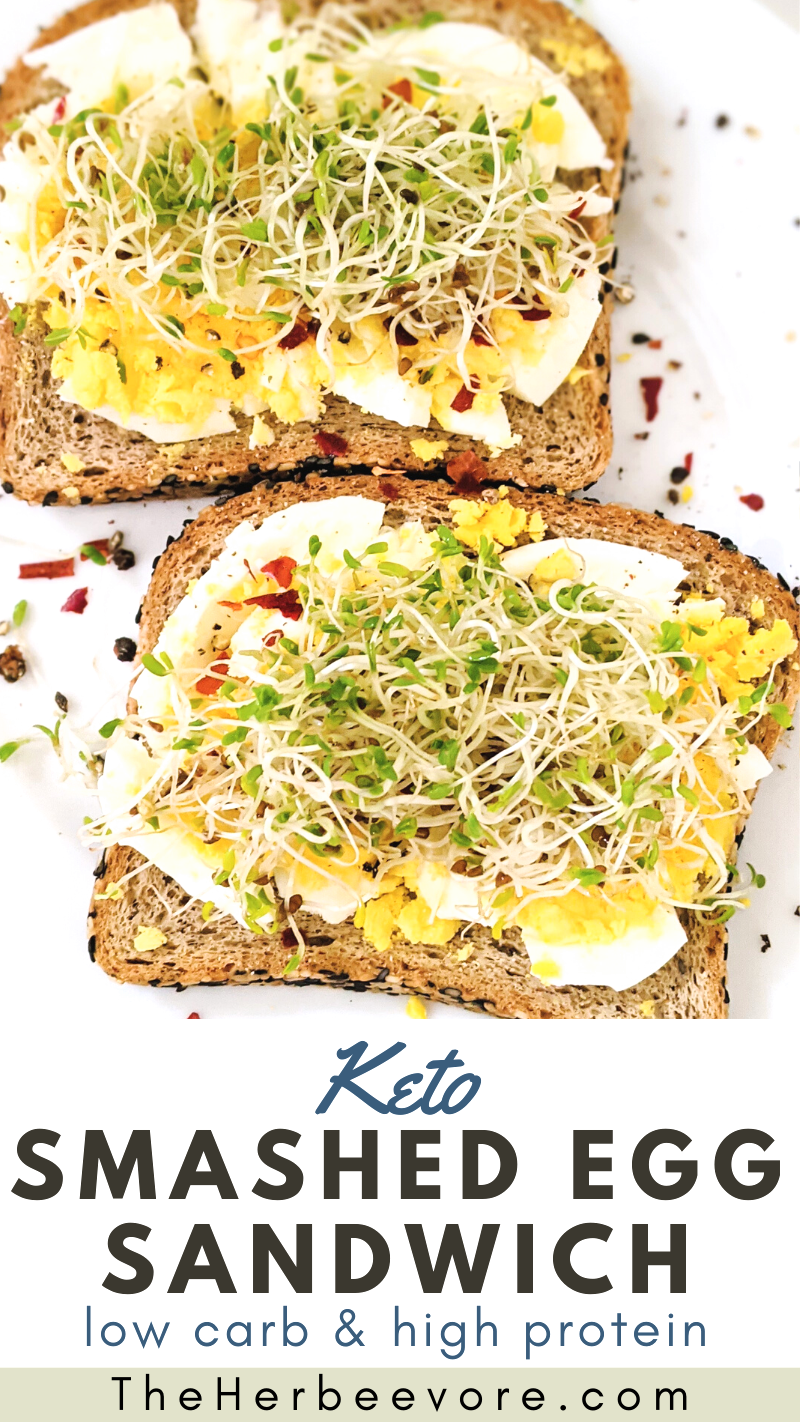 low carb smashed egg sandwich recipe easy keto breakfast sandwiches on the go meal prep hardboiled eggs recipes for low carb and keto meal prep ketogenic sandwich ideas using good low carb bread
