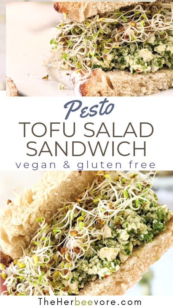 vegan pesto tofu salad sandwich recipe gluten free pesto sandwiches vegetarian no cook lunch ideas for summer or fall with pesto sandwich recipe vegan