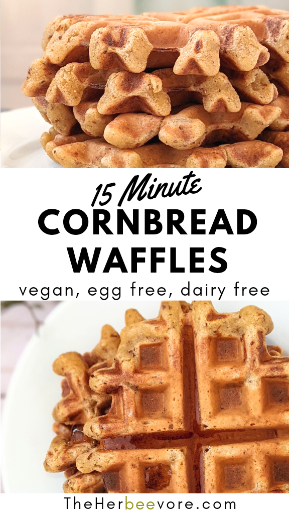 easy cornbread waffles recipe dairy free eggless waffles with cornmeal recipe corn bread waffles vegan vegetarian no dairy recipe