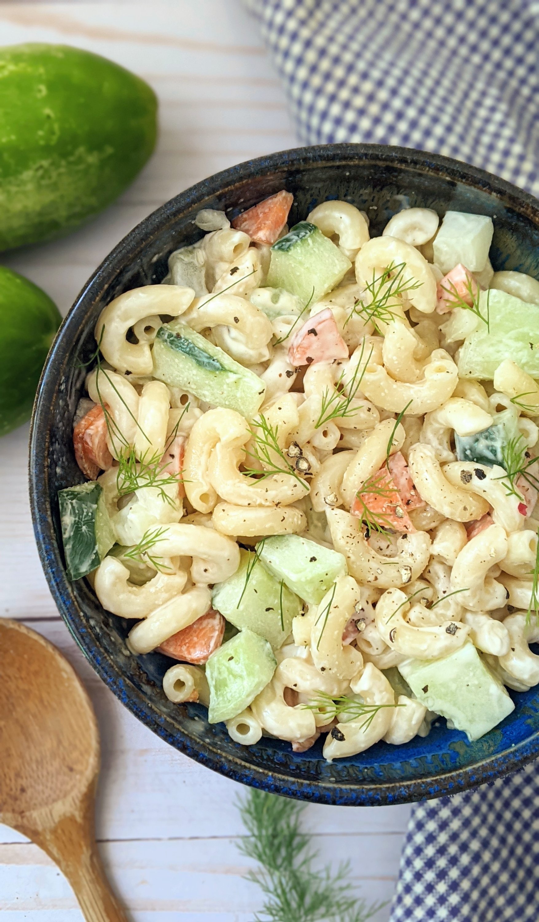 cucumber dill macaroni salad recipe vegan gluten free options with macaroni noodle salad with fresh garden cucumbers and homegrown dill recipes