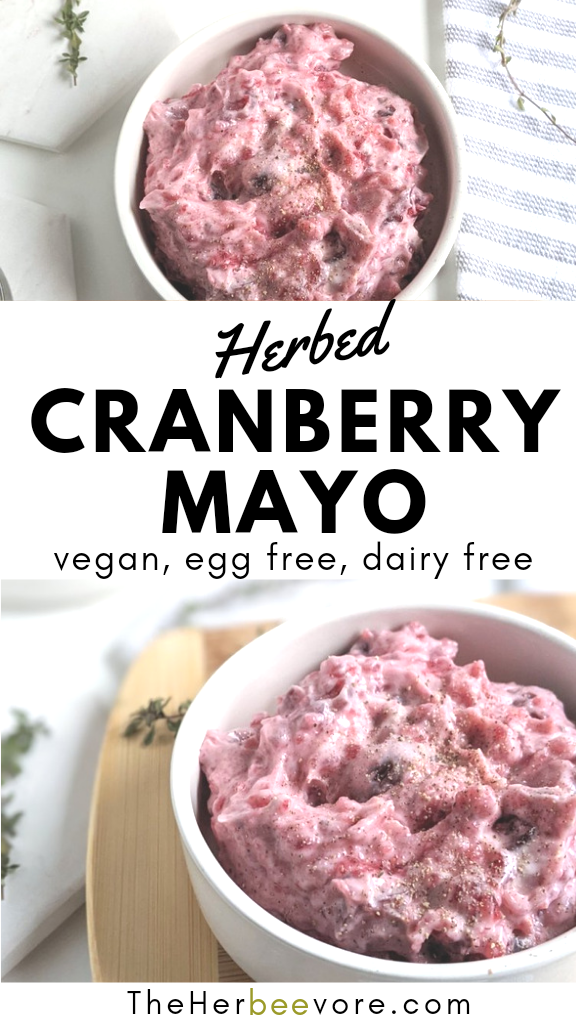herbed cranberry mayo recipe healthy vegan gluten free sauce spread thanksgiving leftovers