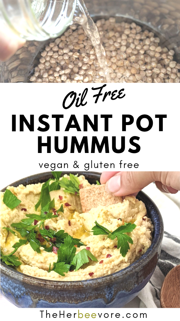 instant pot hummus without oil recipe plant based oil free hummus in pressure cooker with no soak dry beans