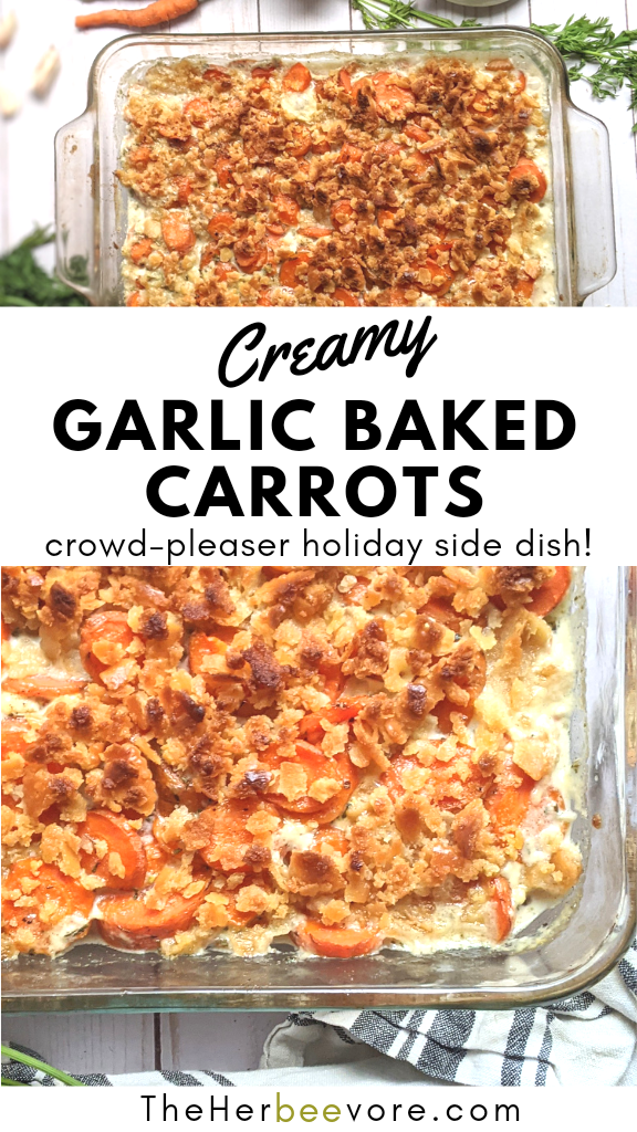 creamy garlic carrots recipe baked carrots for thanksgiving easter christmas hannukah or any vegetarian holiday side dish meatless no meat sides for the holidays kid favorite holiday sides