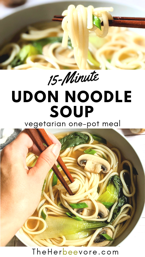 udon noodle soup vegetarian udon soup with bok choy soy sauce mushrooms green onion and kale vegan udon noodle soup bowl cozy vegetarian fall soups