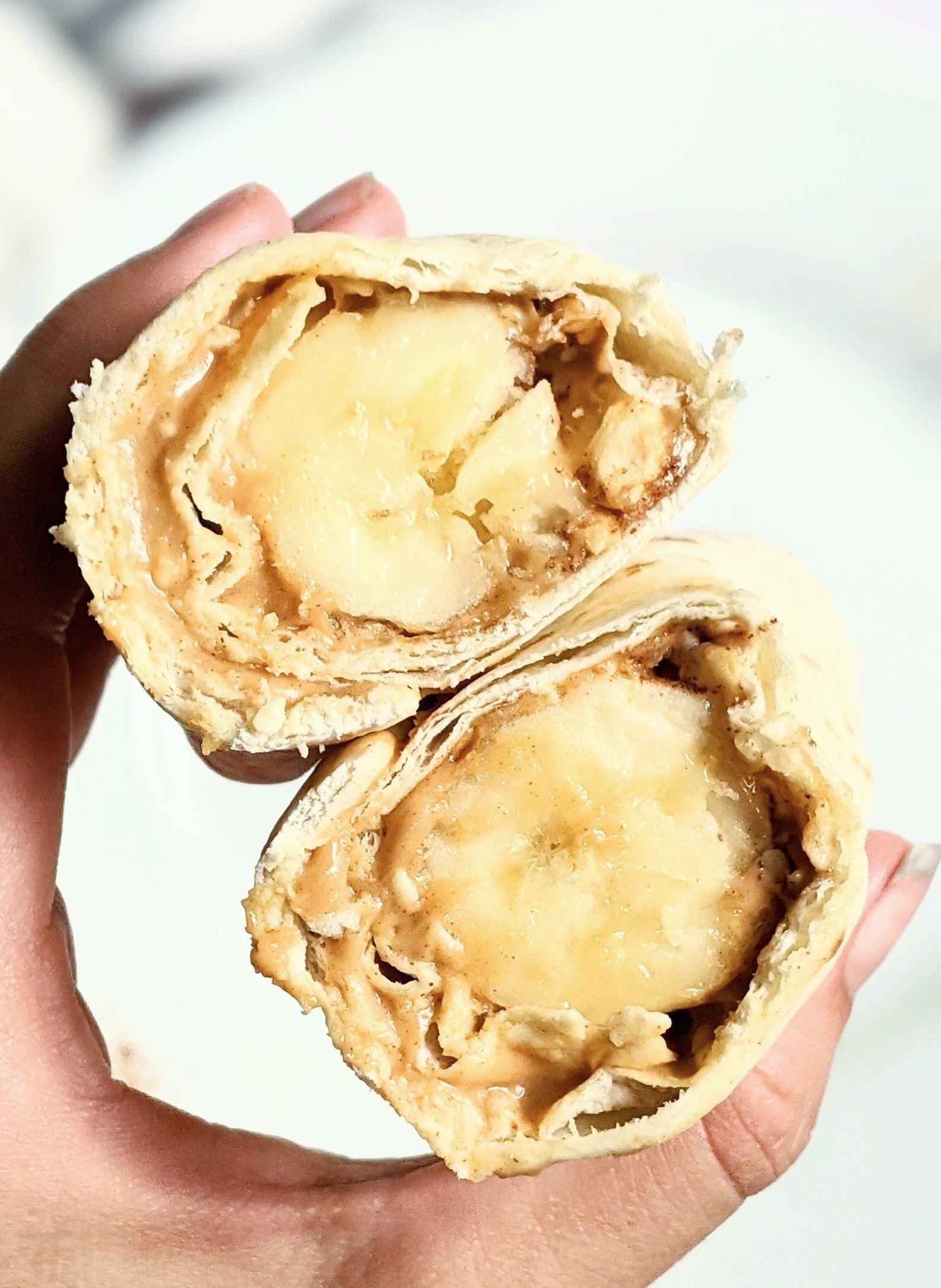 healthy wfh snacks work from home snack homeschool snacks kids can make high protein dairy free wrap ideas non dairy wraps with banana peanut butter and tortilla