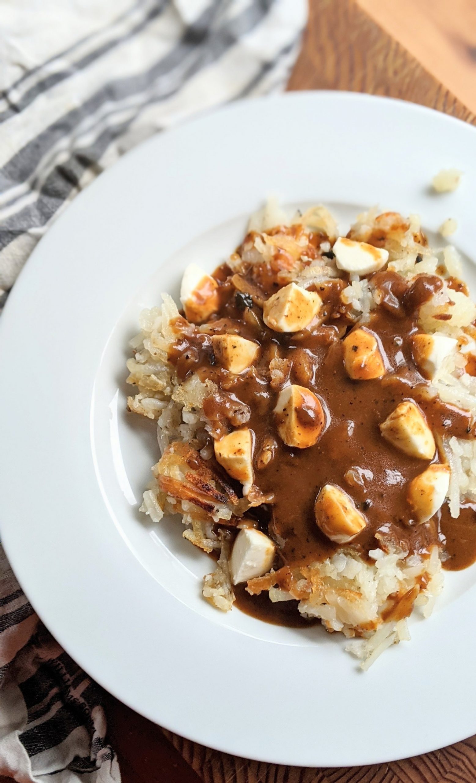 poutine for breakfast recipes with hash browns cheese curds and gravy for breakfast brunch recipes canadian inspired recipes bastardized recipes