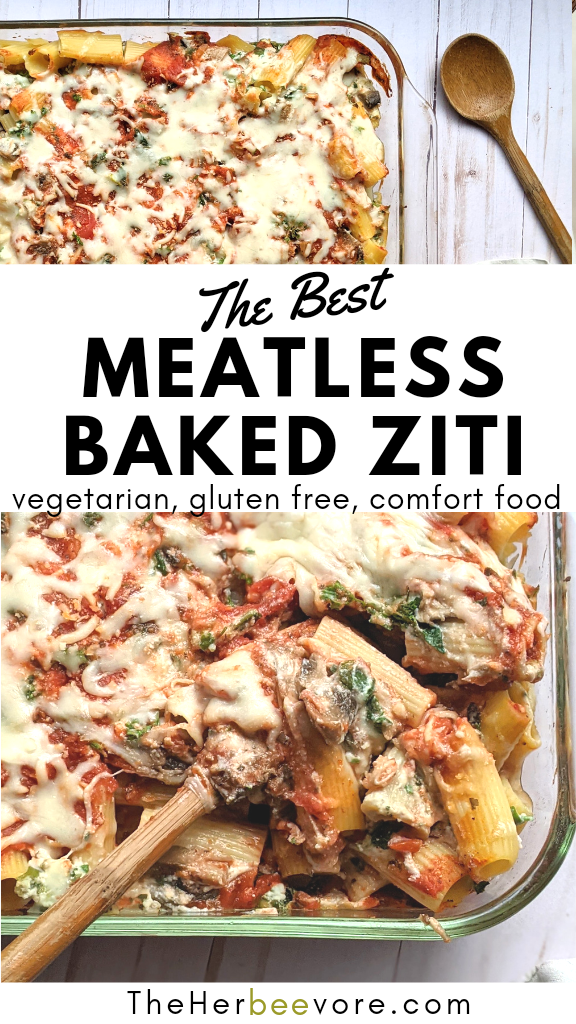baked ziti recipe meatless ziti in the oven vegetarian holiday side dishes christmas hannukah or thanksgiving vegetarian pasta sides