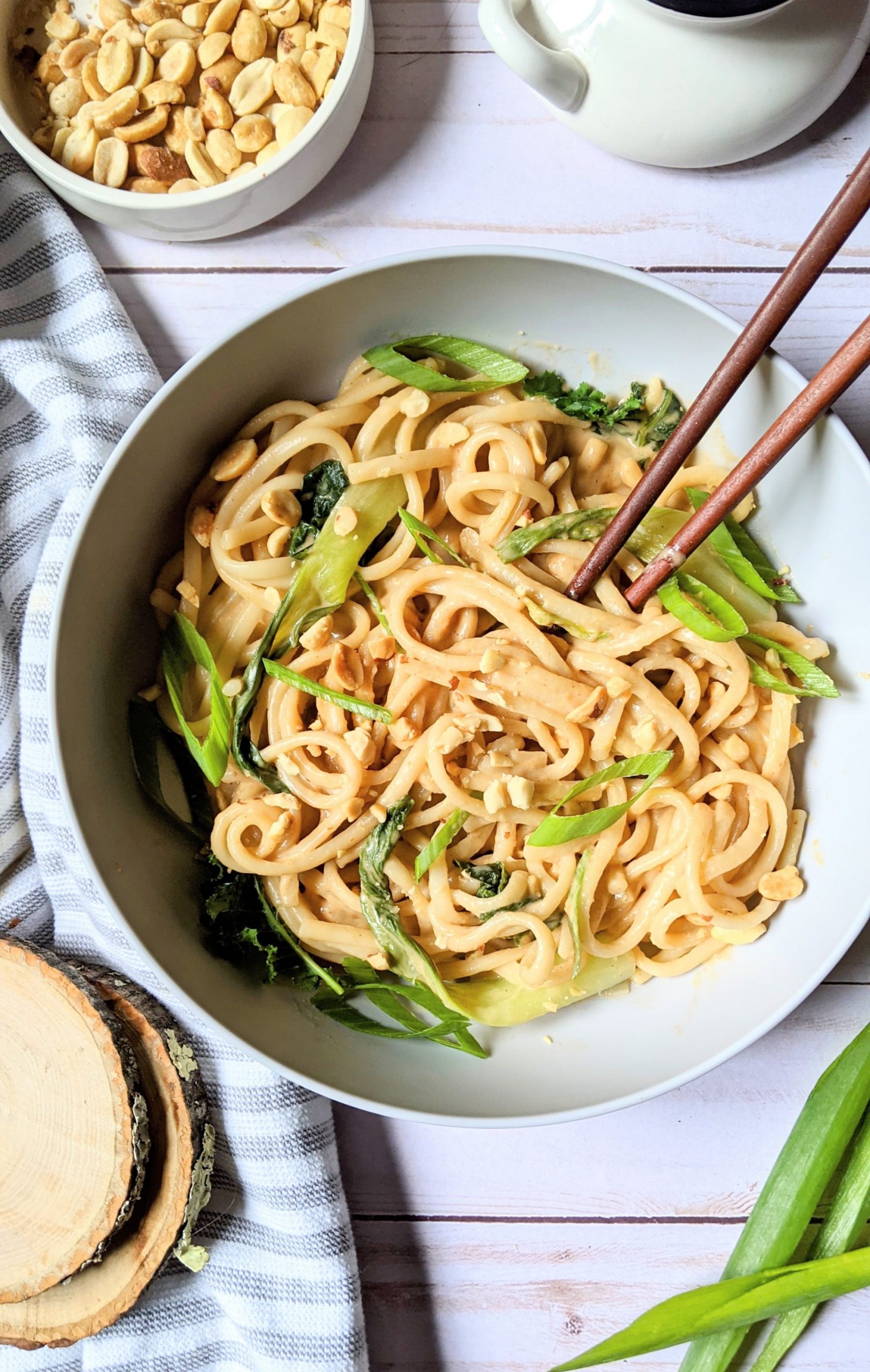 peanut udon recipe noodle bowl with udon peanut sauce stir fry vegetarian udon noodles with kale and green onions udon noodles creamy peanut thick noodles