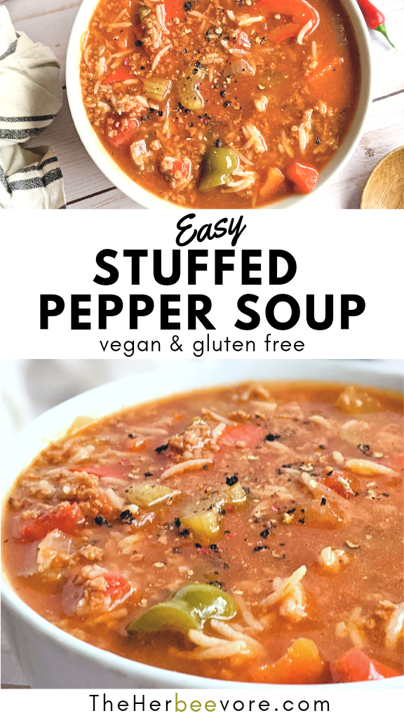vegetarian stuffed pepper soup without meat tvp soup recipes with textured vegetable protein vegan gluten free fall soups