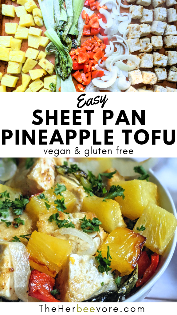 sheet pan pineapple tofu rice bowls healthy gluten free vegan one pan dinner recipe