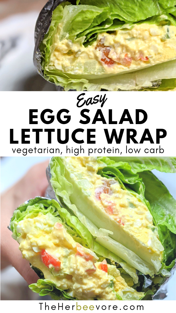 egg salad lettuce wrap recipe with hardboiled eggs mayonnaise bell pepper celery and mustard keto low carb lunch ideas