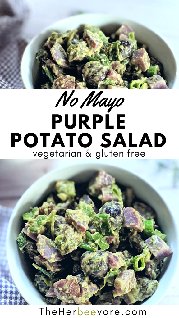 no mayo purple potato salad recipe with mustard and dill potato salad with purple potatoes blue potato salad recipe