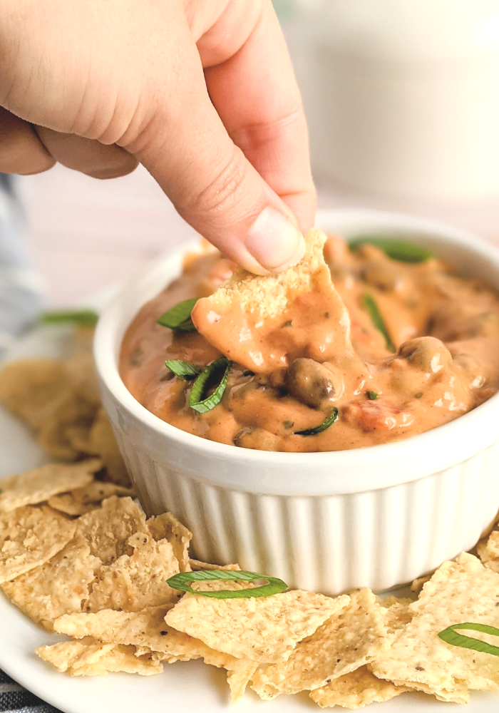 spicy velveeta dip with beans tomatoes and chili powder gluten free velveeta queso recipe without rotel tomatoes
