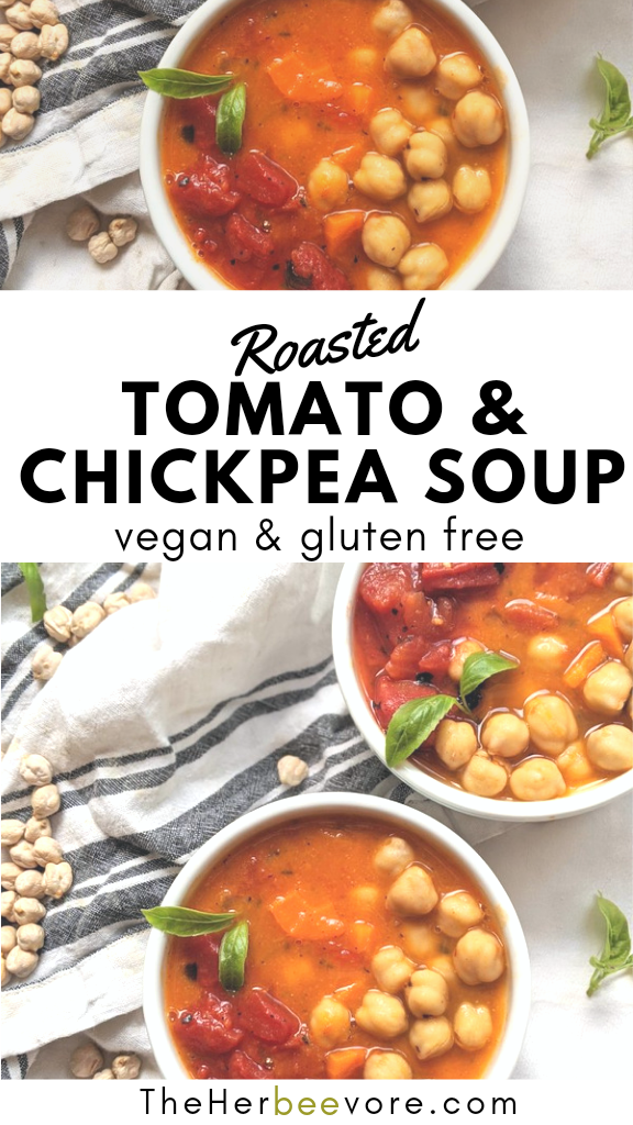 roasted tomato chickpea soup recipe healthy vegan gluten free high protein vegetarian soup recipes with garbanzo beans