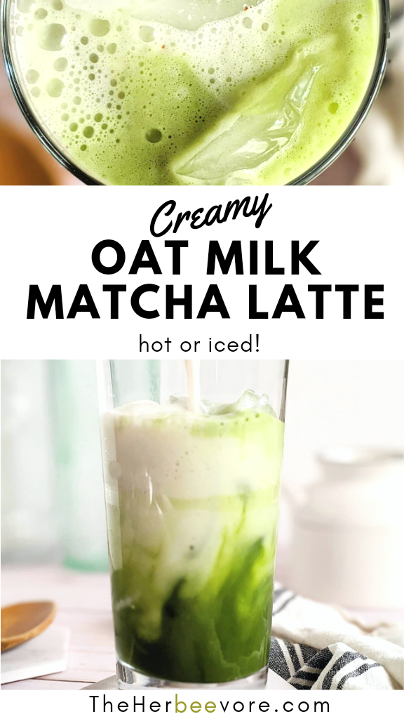 oat milk matcha latte recipe unsweetened no sugar matcha recipe naturally sweet gluten free vegan