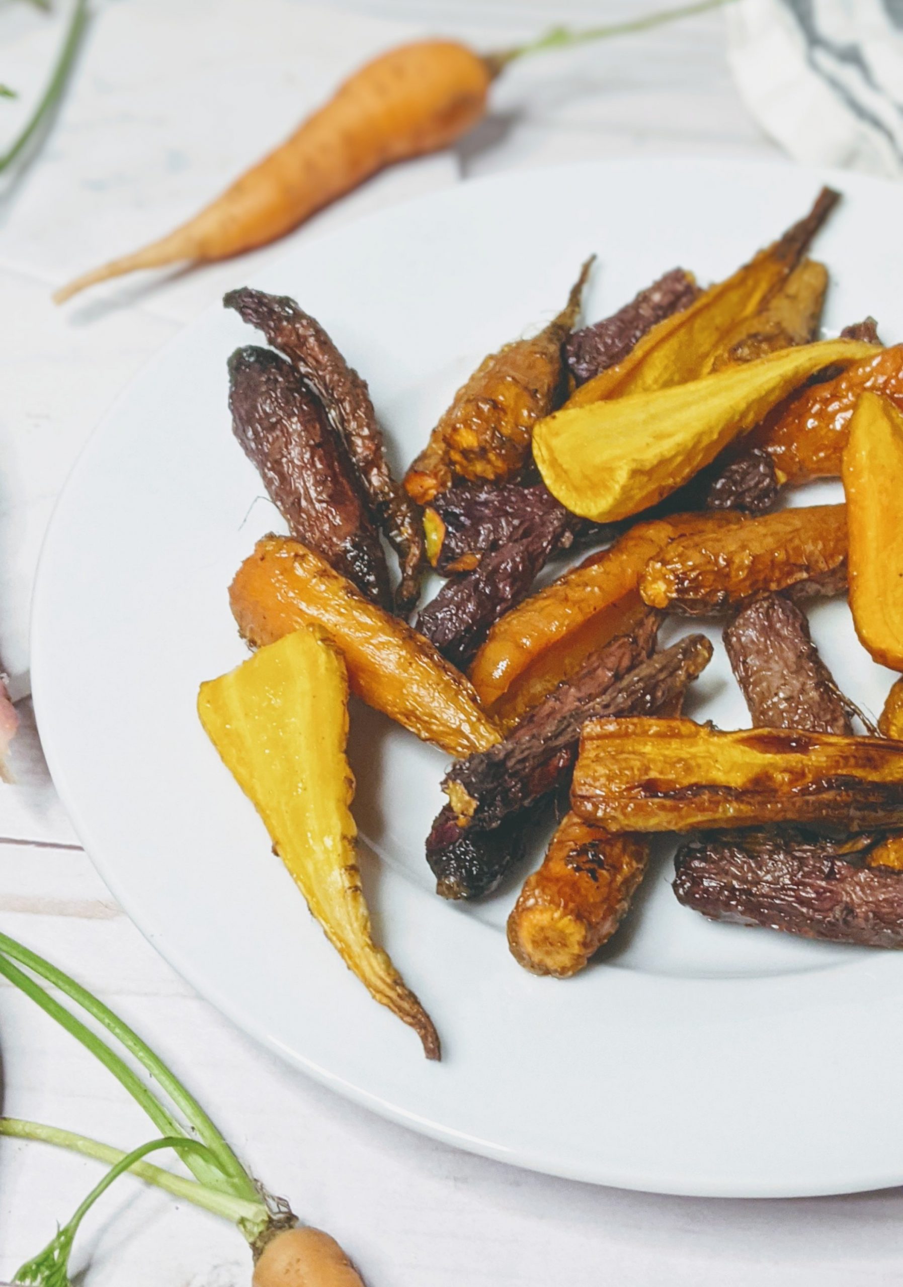 roasted purple carrots orange and yellow carrots recipes baked carrots with honey oil salt and pepper