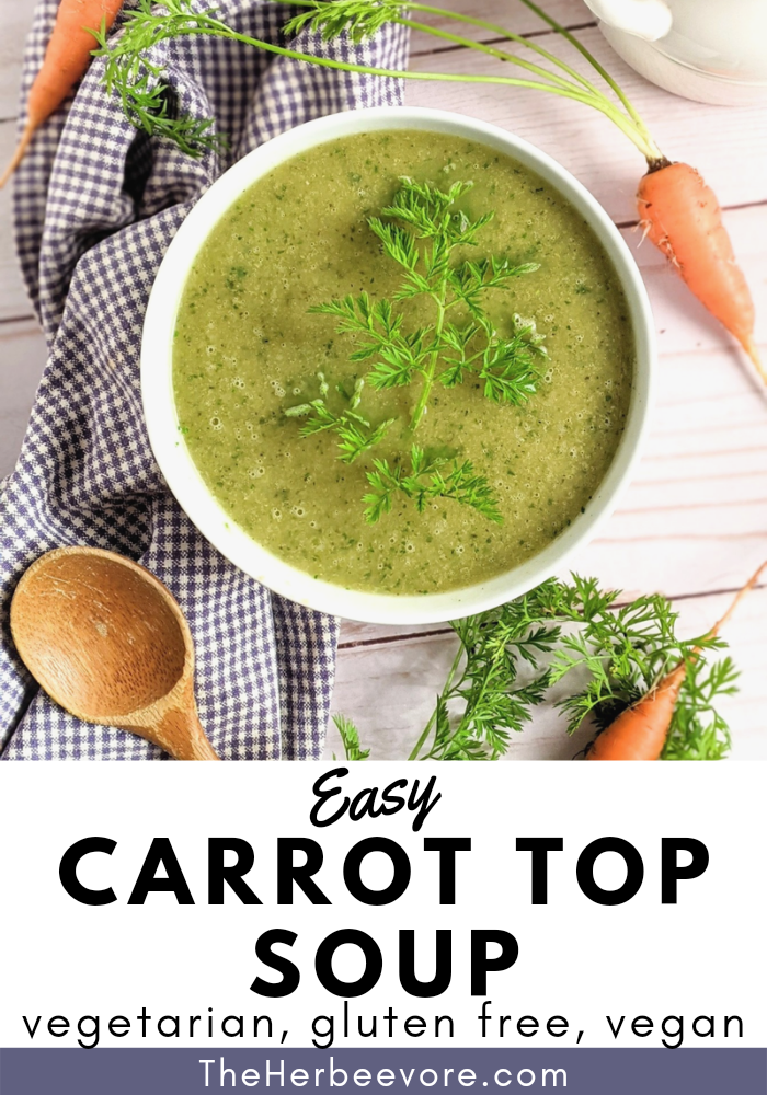 carrot top soup recipe can i eat carrot tops healthy recipes with carrot greens soup vegan no cream no milk dairy free carrot top soup