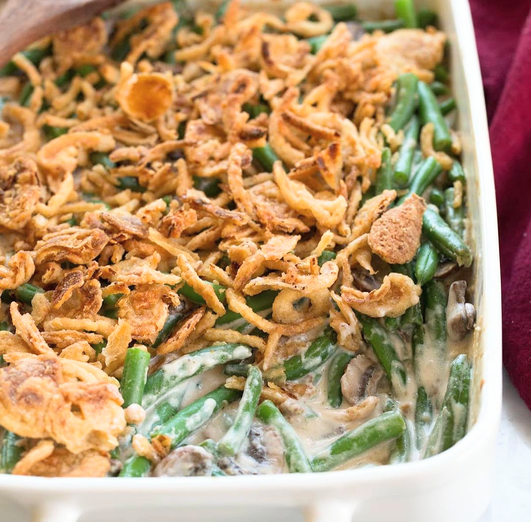 slow cooker green bean casserole recipe crock pot meatless side dishes thanksgiving holiday