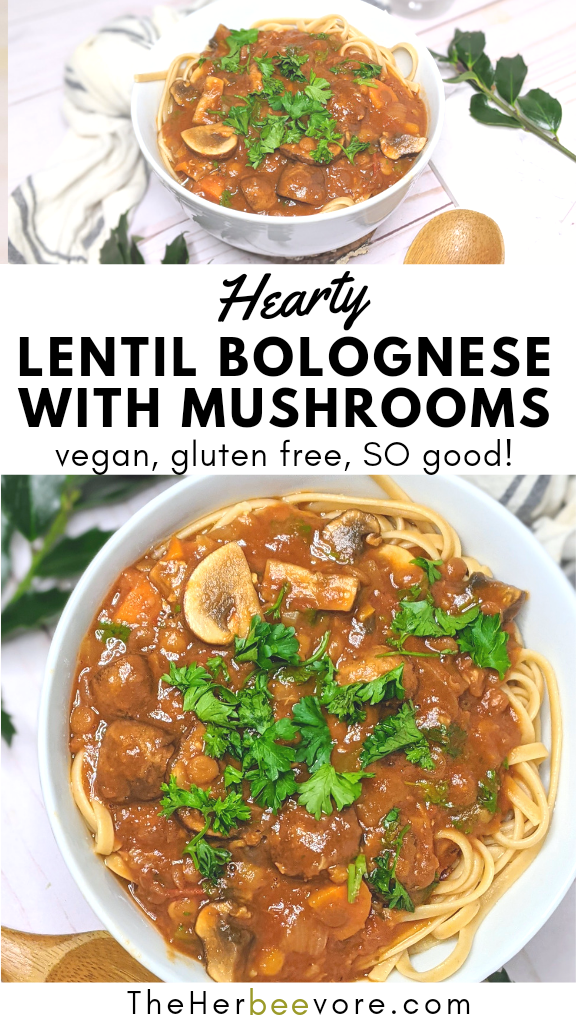 vegan lentil mushroom bolognese sauce gluten free vegetarian mushroom bolognese pasta with lentils