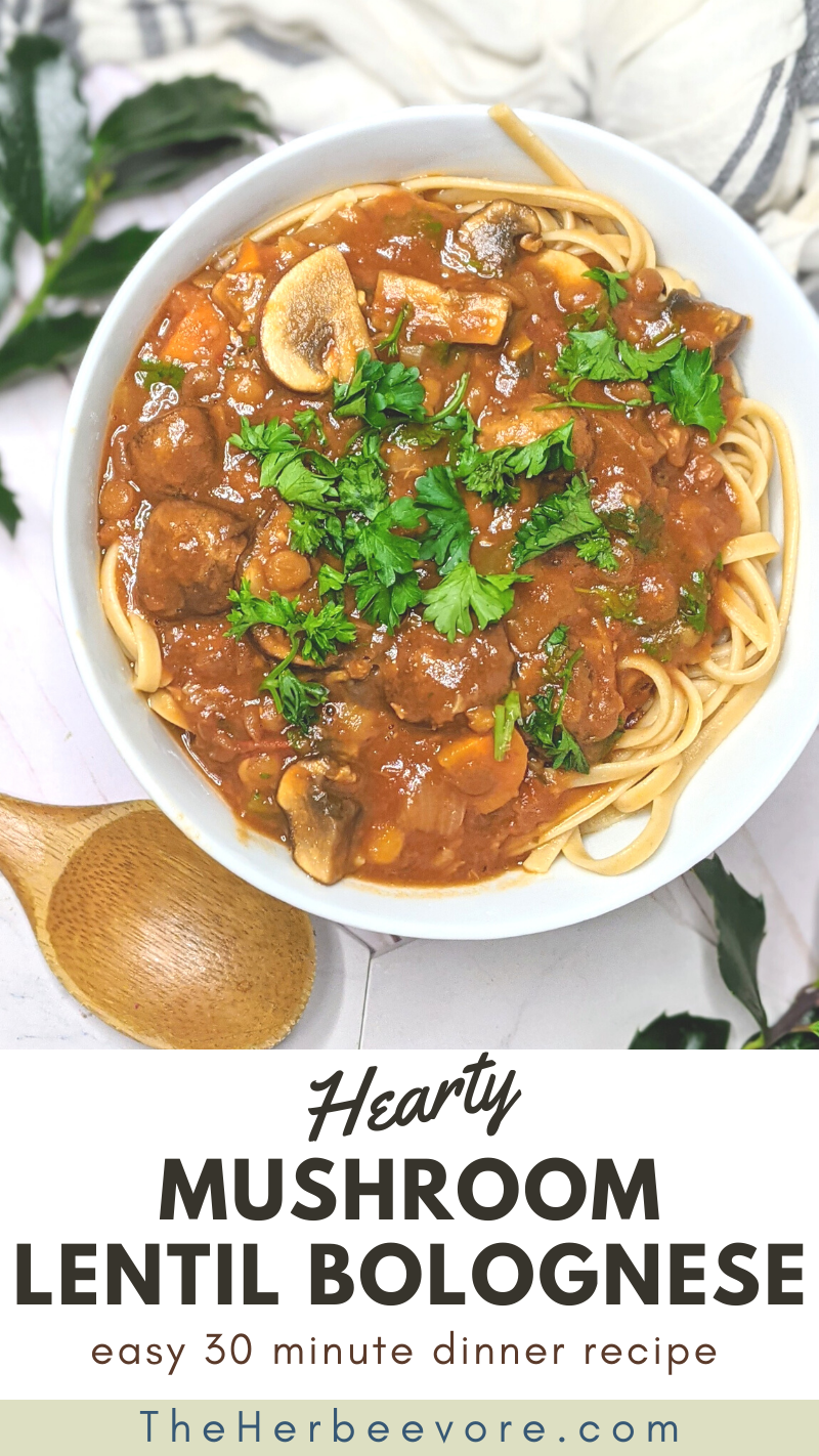 mushroom bolognese with lentils recipe vegan vegetarian high protein bolognese with carrots vegan meatless bolognese with mushrooms