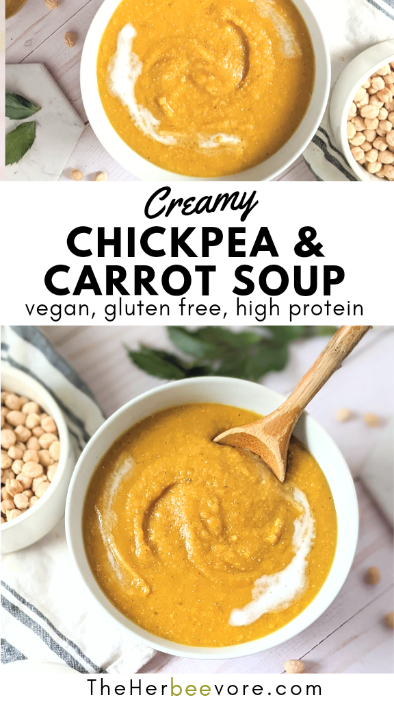 chickpea carrot soup recipe vegan gluten free vegetarian high protein soups with chickpeas garbanzo bean soup with carrots 