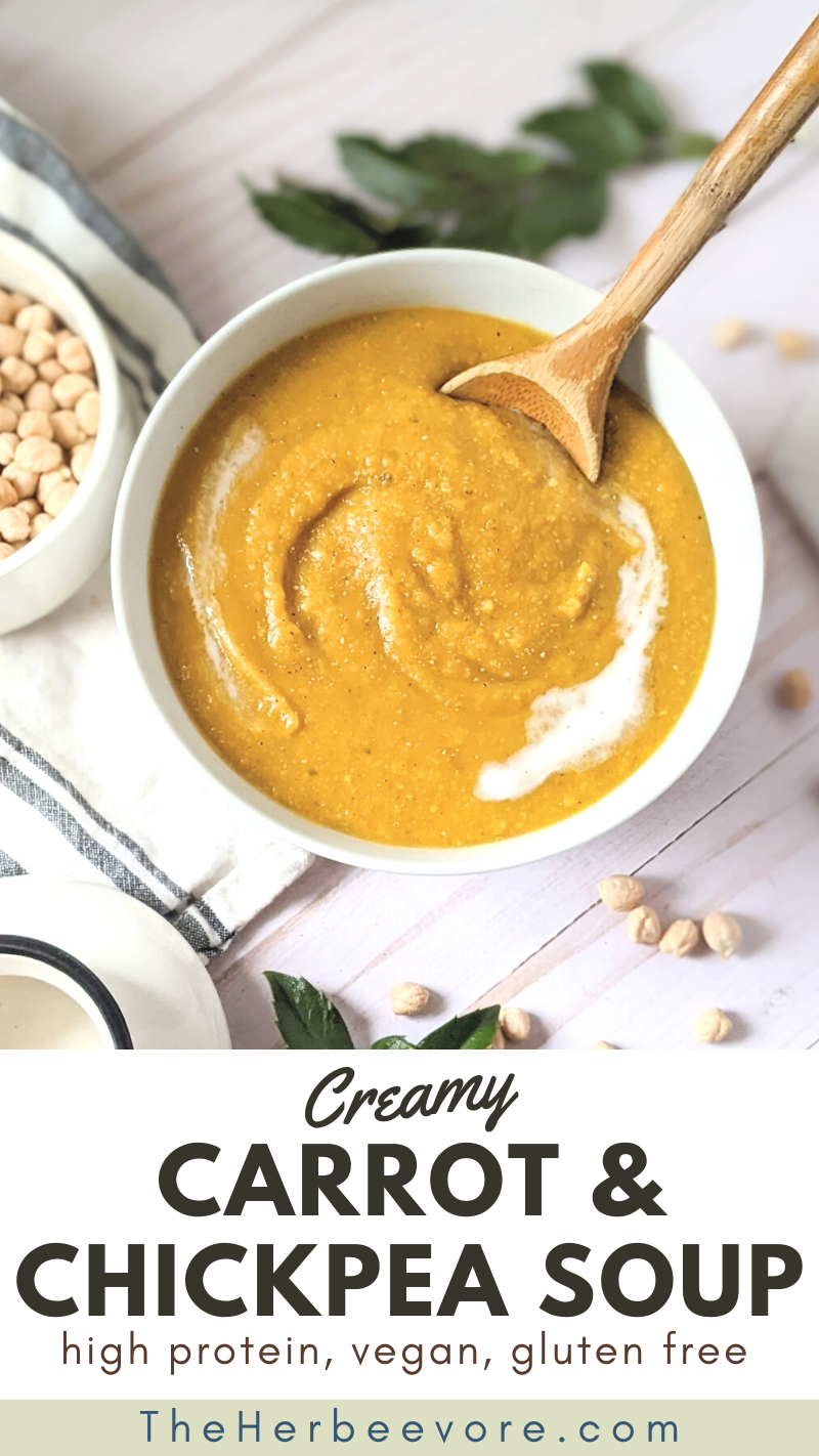 carrot and chickpea soup recipe with garbanzo beans and carrots stew high protein vegan soups for lunch or dinner low sodium