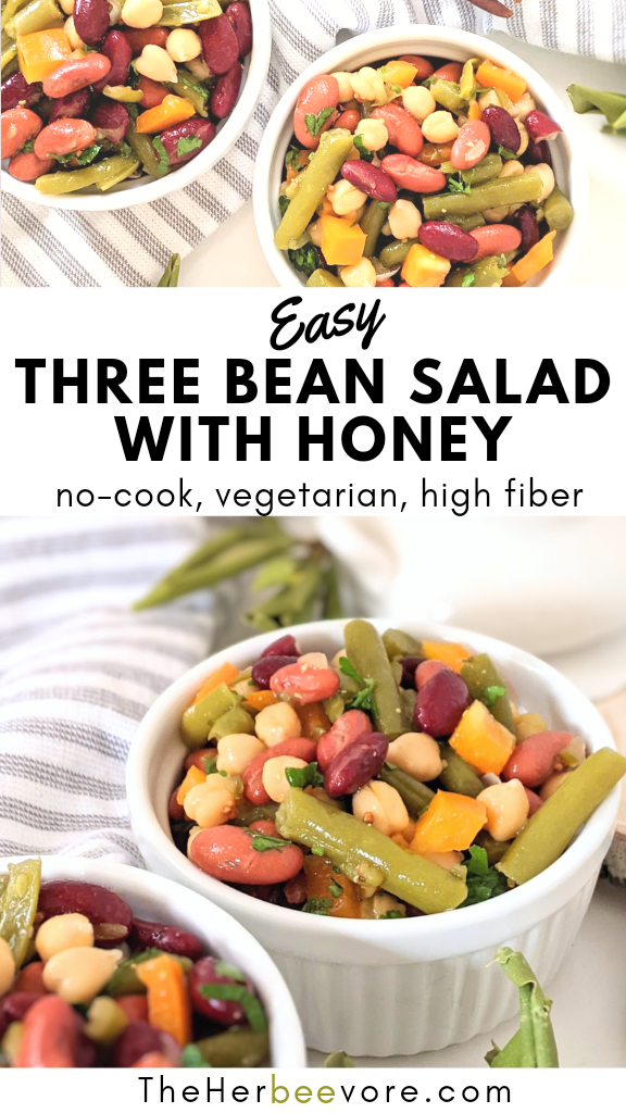 three bean salad recipe with honey dressing no sugar bean salad with kidney beans chickpeas and green beans frozen or fresh