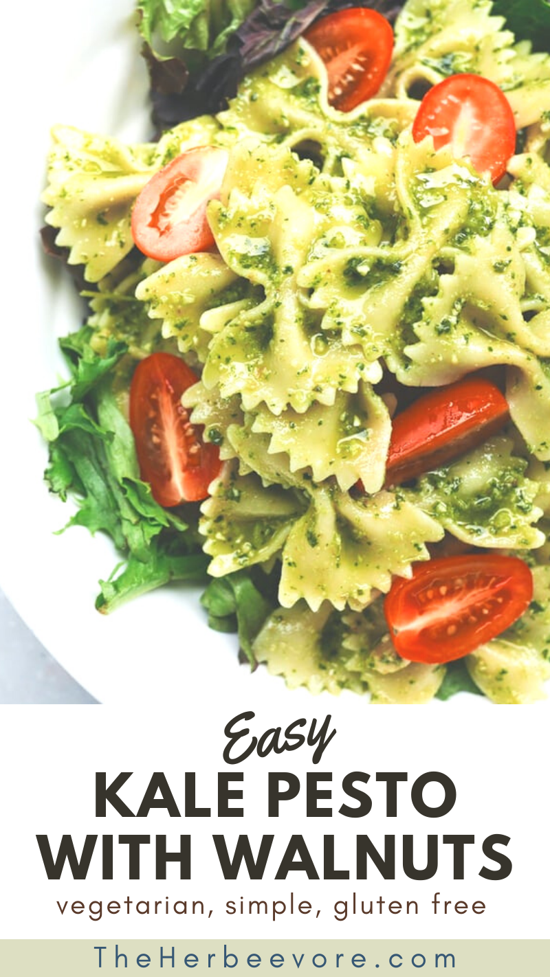 Kale Pasta with Walnuts {Health + Vegetarian} 