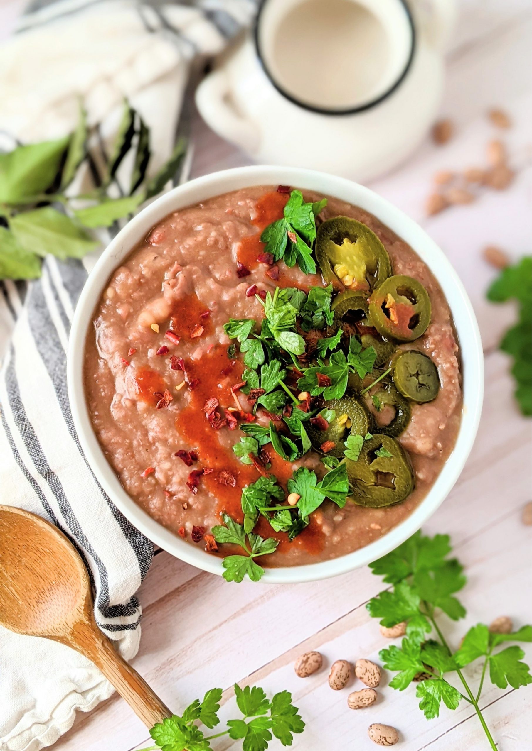 instant pot refried beans no oil vegan vegetarian high protein side dishes mexican refried beans without oil pressure cooker